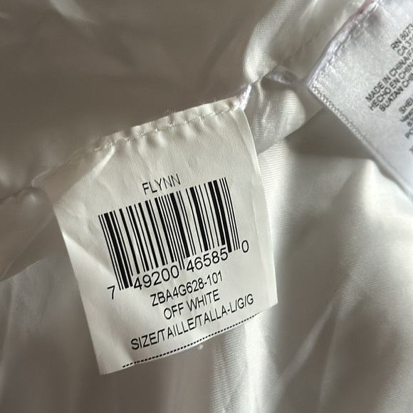 BCBGMAXAZRIA ivory cropped / bolero open front zip pocket detailing blazer sz L - Picture 6 of 7